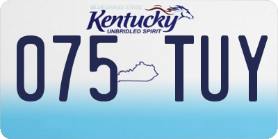 KY license plate 075TUY