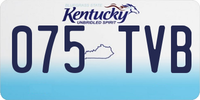 KY license plate 075TVB