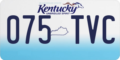 KY license plate 075TVC