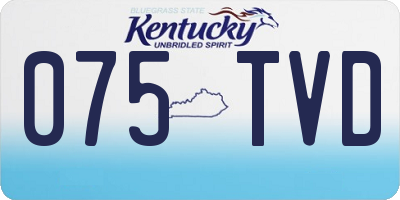 KY license plate 075TVD