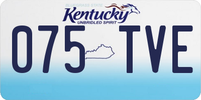 KY license plate 075TVE