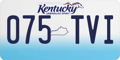 KY license plate 075TVI