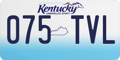 KY license plate 075TVL