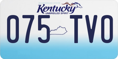 KY license plate 075TVO