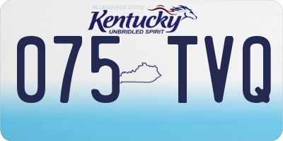 KY license plate 075TVQ