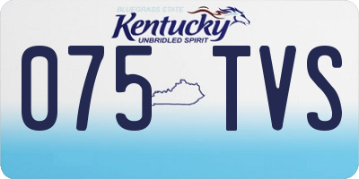 KY license plate 075TVS