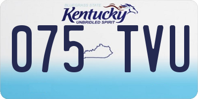 KY license plate 075TVU