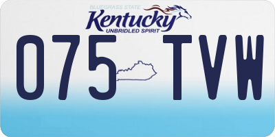 KY license plate 075TVW
