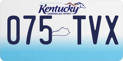 KY license plate 075TVX