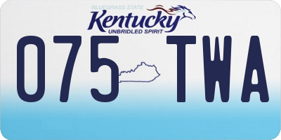 KY license plate 075TWA