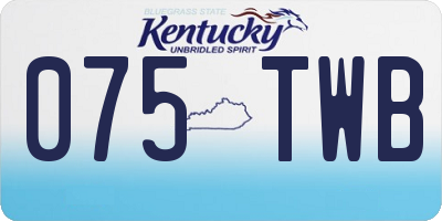 KY license plate 075TWB