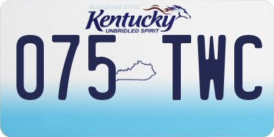 KY license plate 075TWC