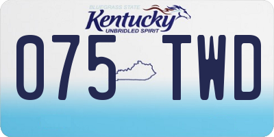 KY license plate 075TWD