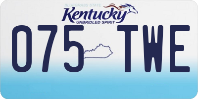 KY license plate 075TWE