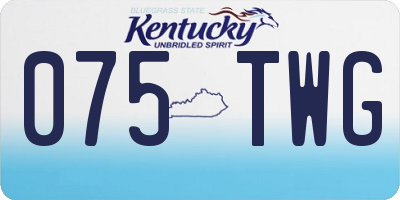 KY license plate 075TWG