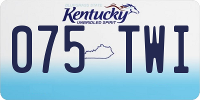 KY license plate 075TWI
