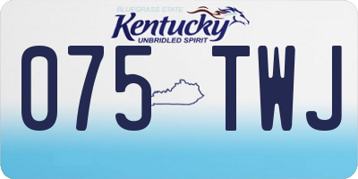 KY license plate 075TWJ