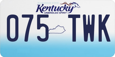 KY license plate 075TWK