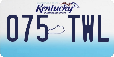 KY license plate 075TWL