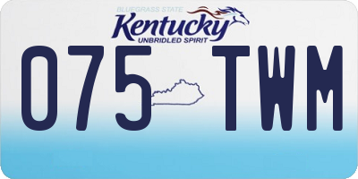 KY license plate 075TWM