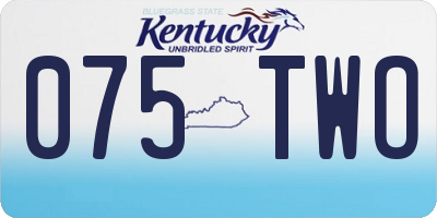 KY license plate 075TWO
