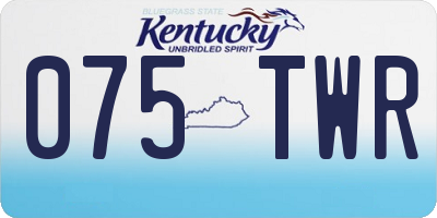 KY license plate 075TWR