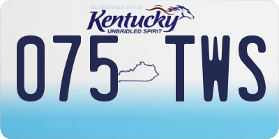 KY license plate 075TWS