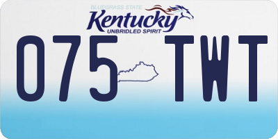 KY license plate 075TWT