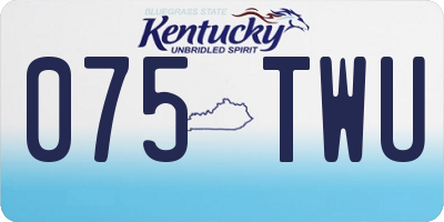 KY license plate 075TWU