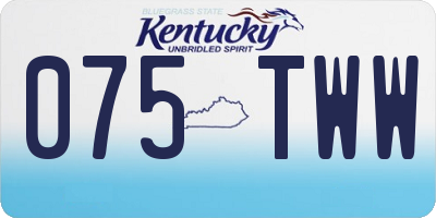 KY license plate 075TWW