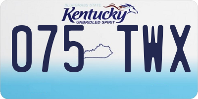 KY license plate 075TWX