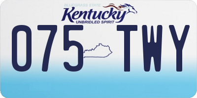 KY license plate 075TWY
