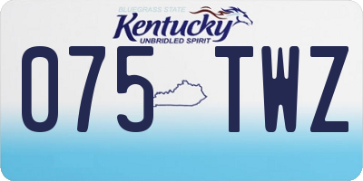 KY license plate 075TWZ