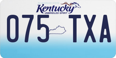 KY license plate 075TXA