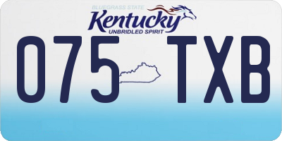 KY license plate 075TXB