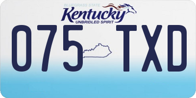 KY license plate 075TXD