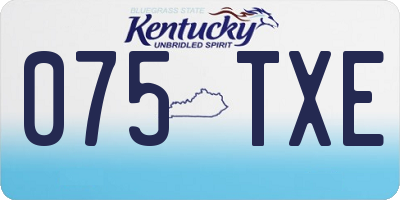 KY license plate 075TXE