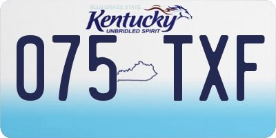 KY license plate 075TXF