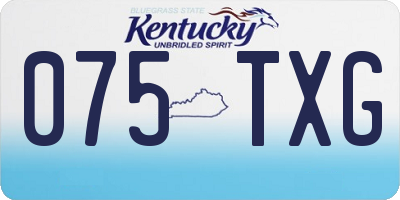 KY license plate 075TXG