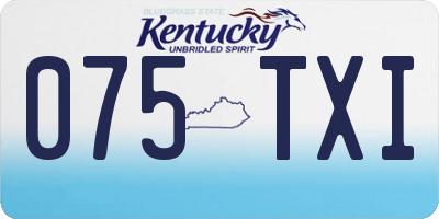 KY license plate 075TXI