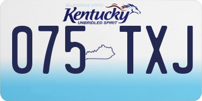 KY license plate 075TXJ