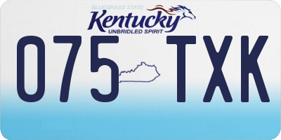 KY license plate 075TXK