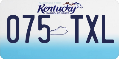 KY license plate 075TXL