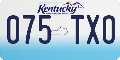 KY license plate 075TXO