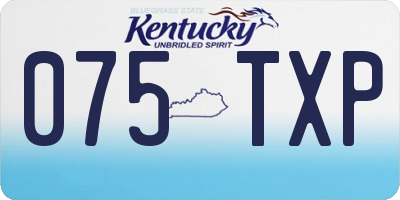 KY license plate 075TXP