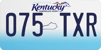 KY license plate 075TXR