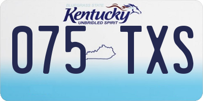 KY license plate 075TXS