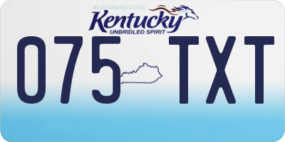 KY license plate 075TXT