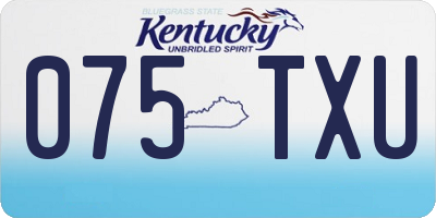KY license plate 075TXU