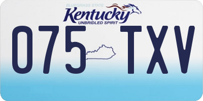 KY license plate 075TXV